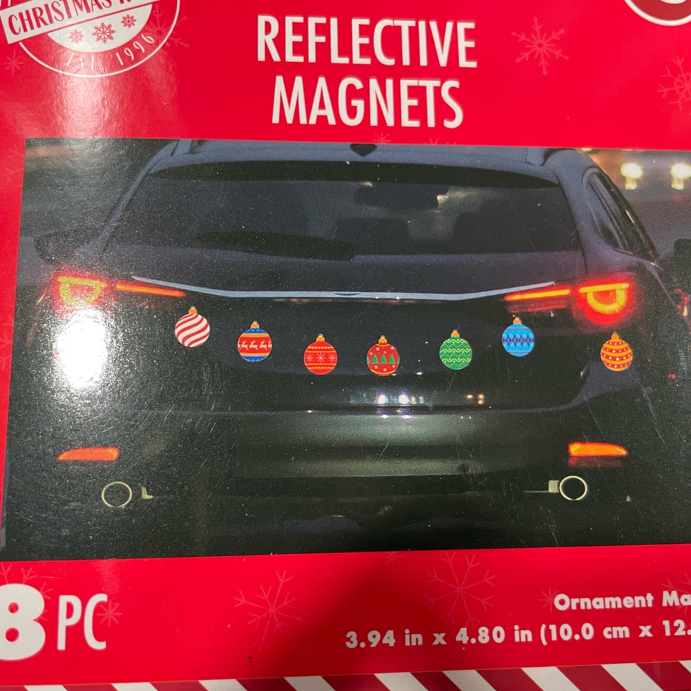 Reflective Car Magnets Christmas Light Bulbs Ornaments 8 Strands